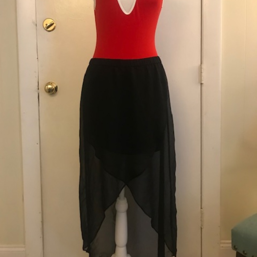 Express Open Front Skirt with Revealing Mini